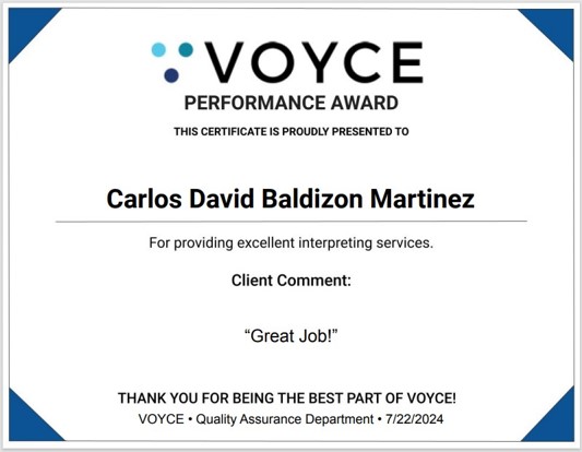 VOYCE Recognition 1
