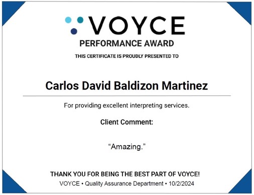 VOYCE Recognition 7